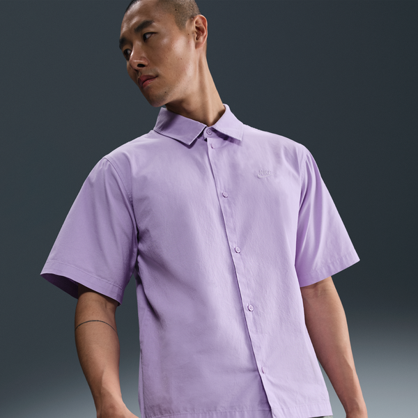 Playera Con Botones De Manga Corta Para Hombre Nike Club Morado