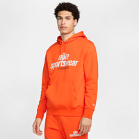 Sudadera con gorro sin cierre de tejido Fleece para hombre Nike Club Naranja