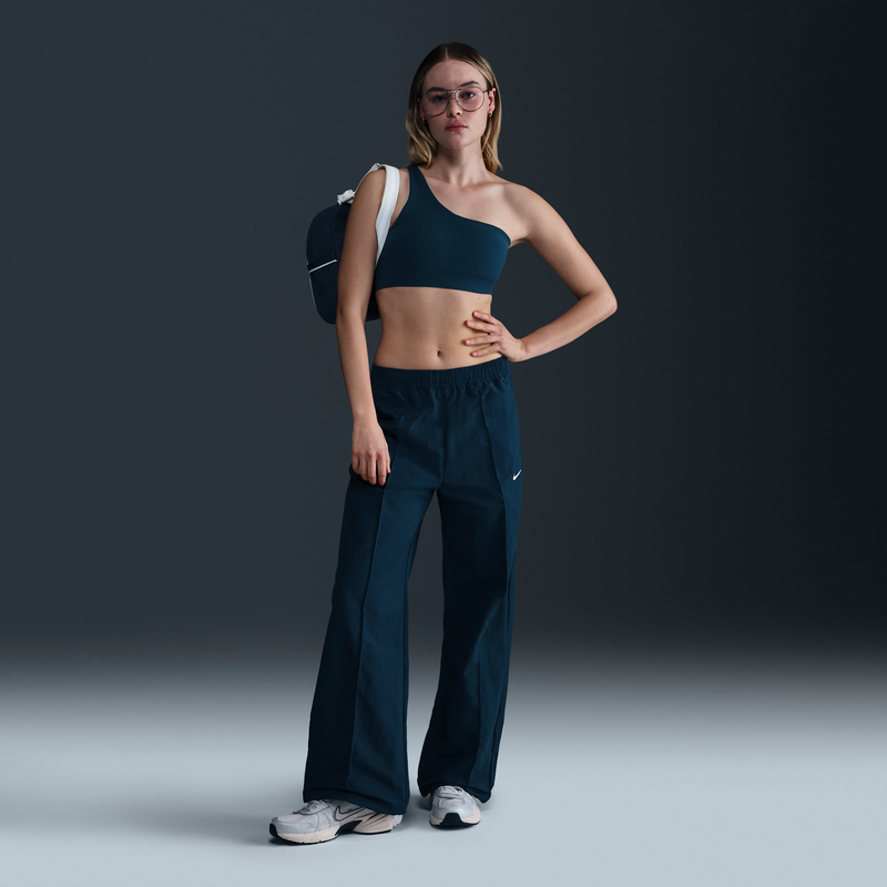 Pants de tiro medio con dobladillo abierto para mujer Nike Sportswear Everything Wovens Azul