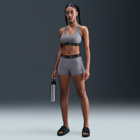 Shorts Kick para mujer Nike Swim Fusion Logo Tape Gris