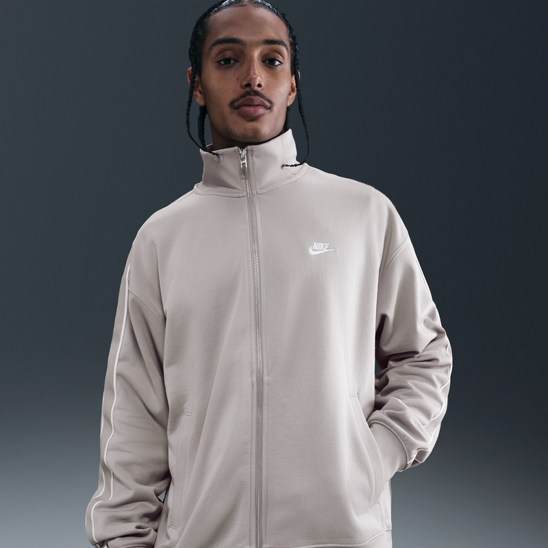 Chamarra Deportiva De Tejido Knit Oversized Para Hombre Nike Sportswear Club Gris