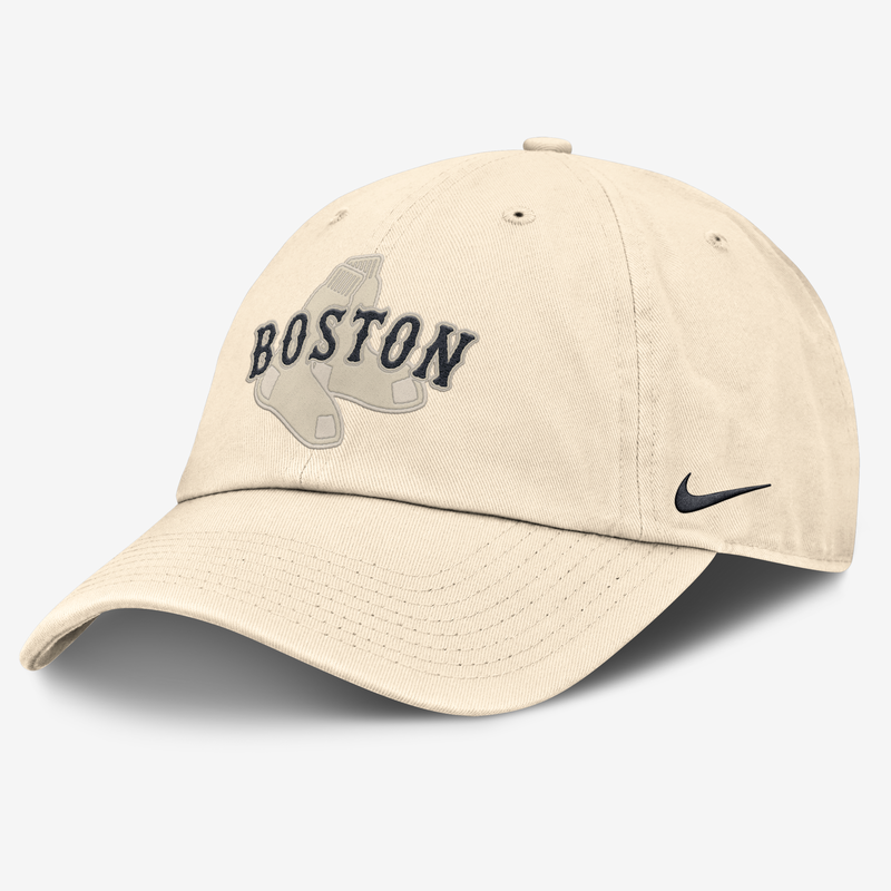 Gorra de algodón orgánico sin estructura para hombre Nike Statement Club Boston Red Sox Marrón