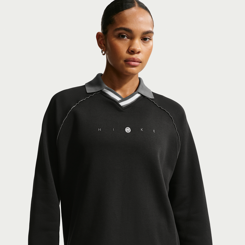 Polo con gráfico oversized para mujer Nike Sportswear Phoenix Fleece Negro
