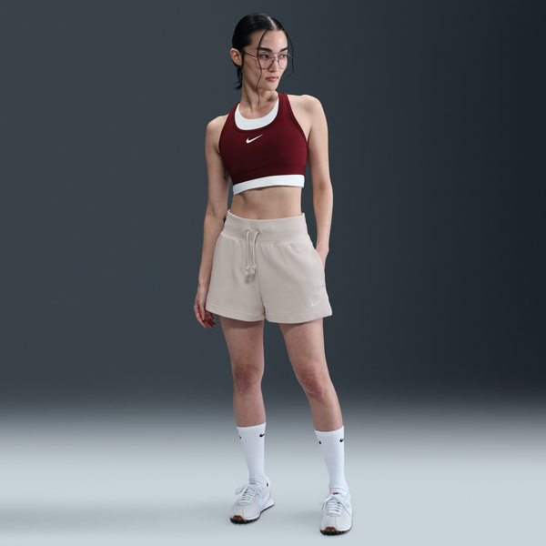 Shorts De French Terry De Tiro Alto Para Mujer Nike Sportswear Phoenix Fleece Marrón