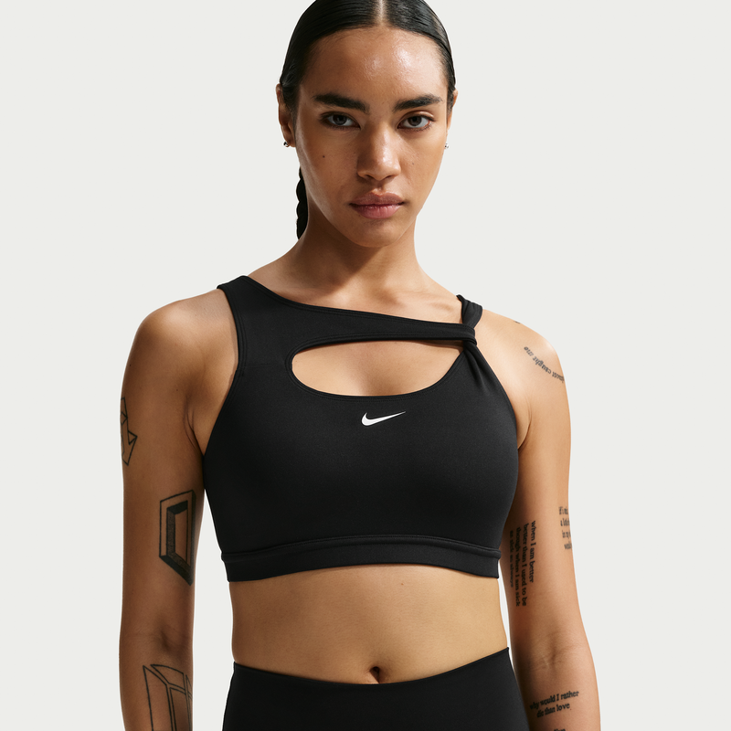 Bra deportivo de media sujeción con almohadillas para mujer Nike One Negro