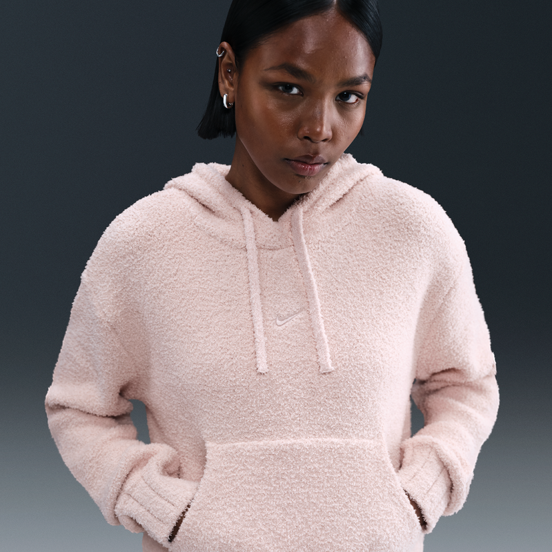 Sudadera Con Gorro Tejido Holgada Para Mujer Nike Sportswear Phoenix Cozy Bouclé Rosa