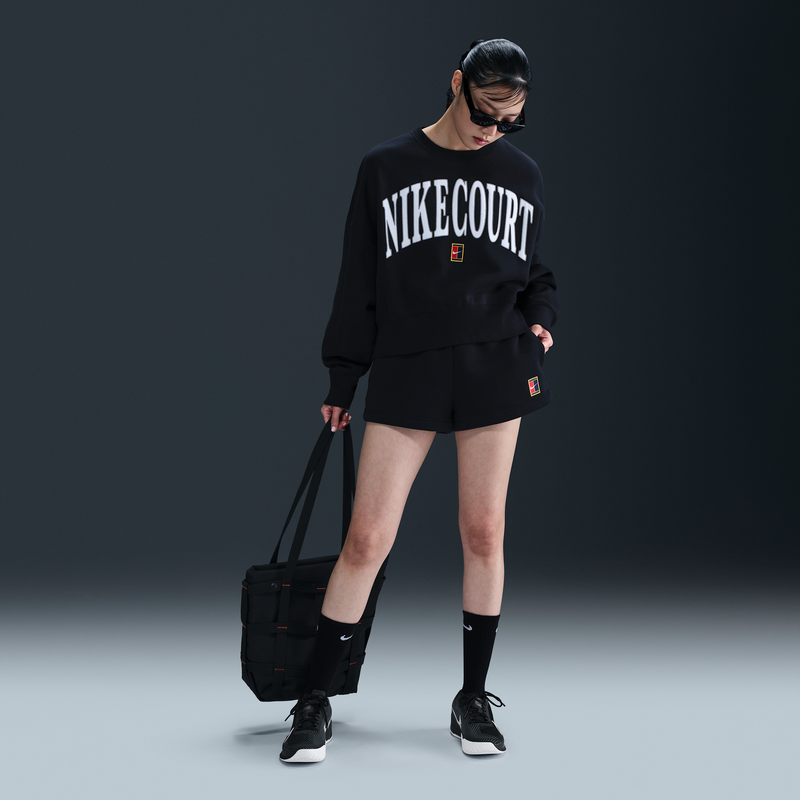 Shorts Holgados De Tiro Alto Para Mujer Nikecourt Phoenix Fleece Negro