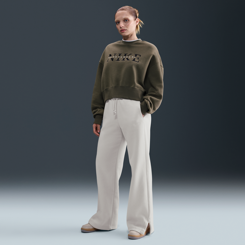 Pants De Tiro Alto De Pierna Amplia Para Mujer Nike Sportswear Phoenix Fleece Marrón