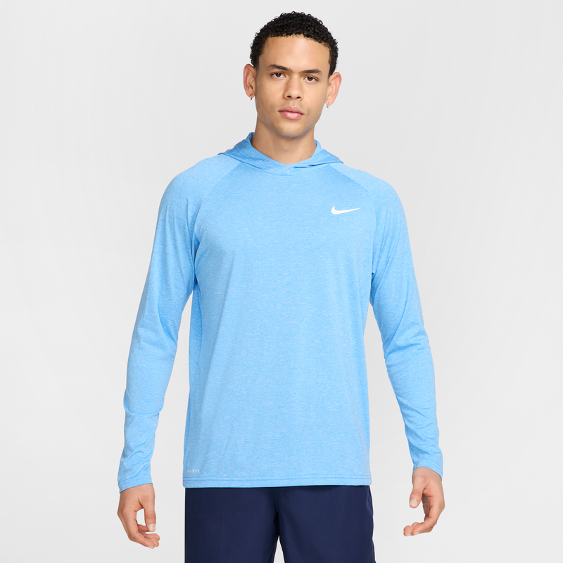 Playera Hydroguard Con Gorro De Manga Larga Nike Heather Azul