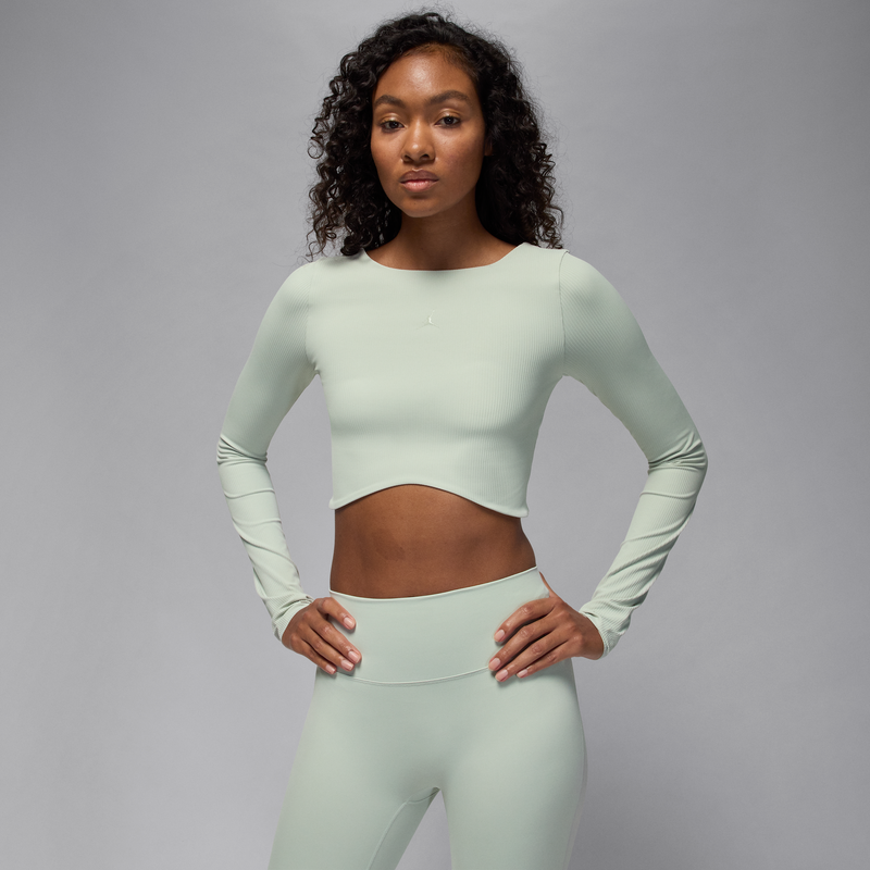 Playera De Manga Larga Dri-Fit Para Mujer Jordan Sport Gris