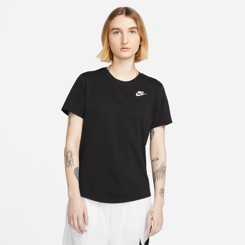 Playera para mujer Nike Sportswear Club Essentials Negro