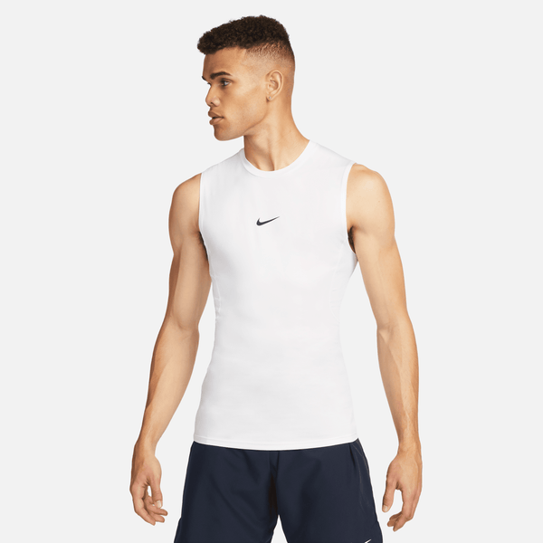 Playera De Fitness Ajustada Sin Mangas Dri-Fit Para Hombre Nike Pro Blanco