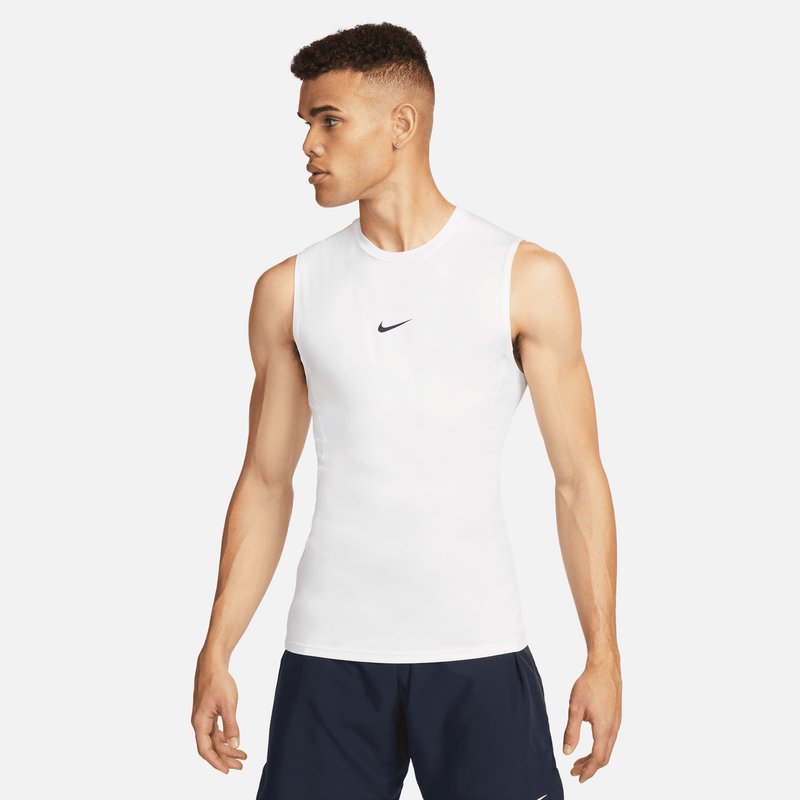 Playera De Fitness Ajustada Sin Mangas Dri-Fit Para Hombre Nike Pro Blanco