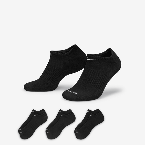 Calcetines Invisibles De Entrenamiento (3 Pares) Nike Everyday Plus Cushion Negro