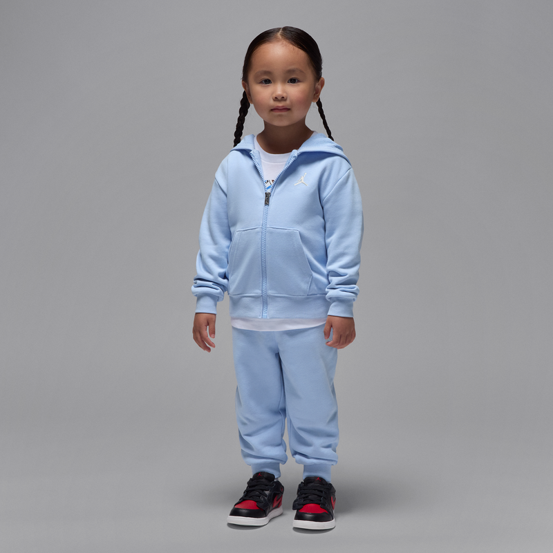 Conjunto de sudadera con gorro sin cierre de 2 piezas infantil Jordan Brookly French Terry Azul