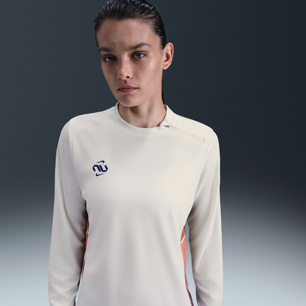 Playera De Fútbol De Cuello Redondo Dri-Fit Para Mujer Nike United Academy Blanco