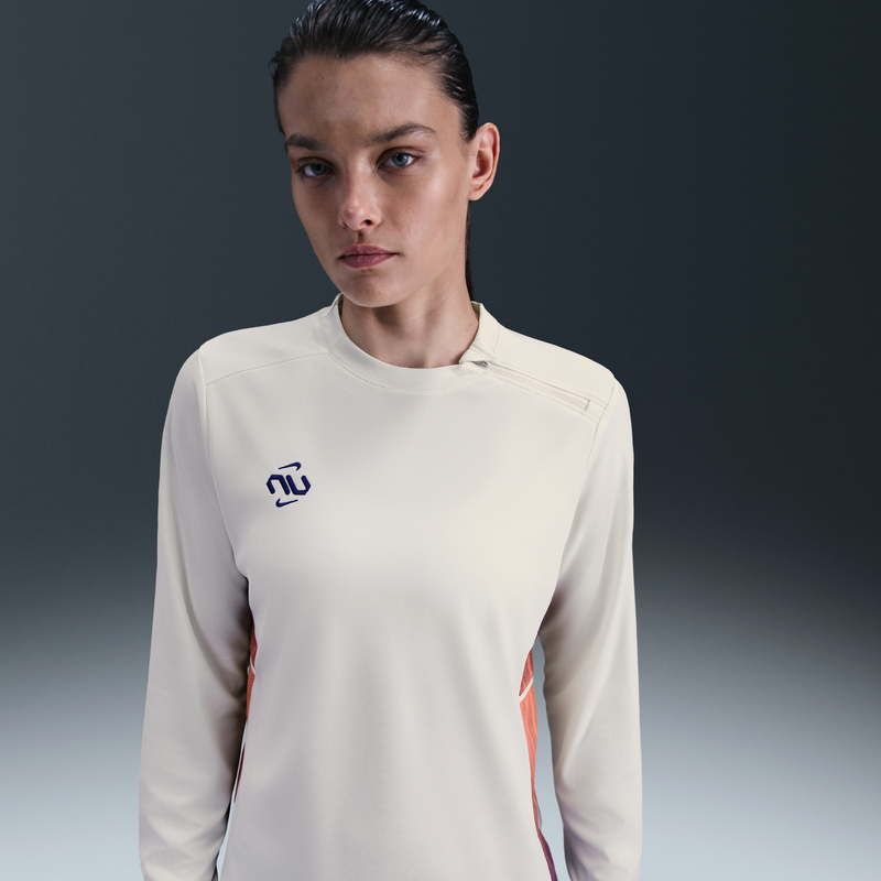 Playera De Fútbol De Cuello Redondo Dri-Fit Para Mujer Nike United Academy Blanco