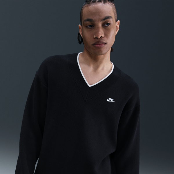 Suéter Con Cuello En V Para Hombre Nike Sportswear Club Negro