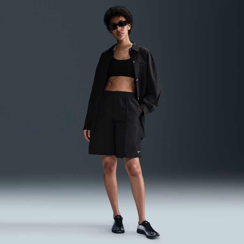 Shorts De Tiro Alto De 23 Cm Para Mujer Nike Sportswear Everything Wovens Negro