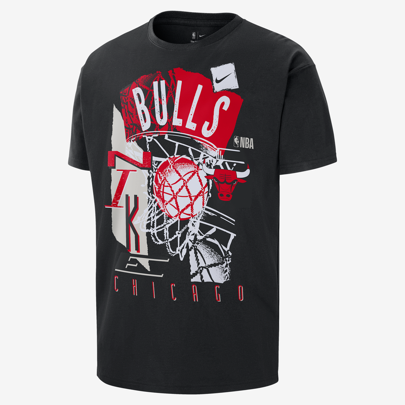 Playera Nike de la NBA vintage para hombre Chicago Bulls Courtside Negro
