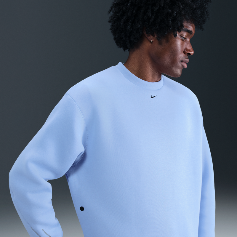 Sudadera de cuello redondo de tejido Fleece de ajuste holgado para hombre Nike Tech Azul