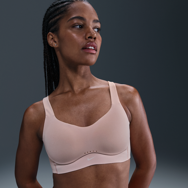 Bra Deportivo Convertible Con Almohadillas Para Mujer Nike Alate High Support Marrón