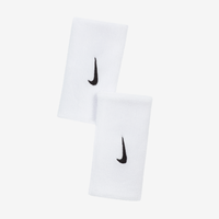 Muñequeras 2.0 de doble ancho (paquete de 2) Nike Swoosh Blanco