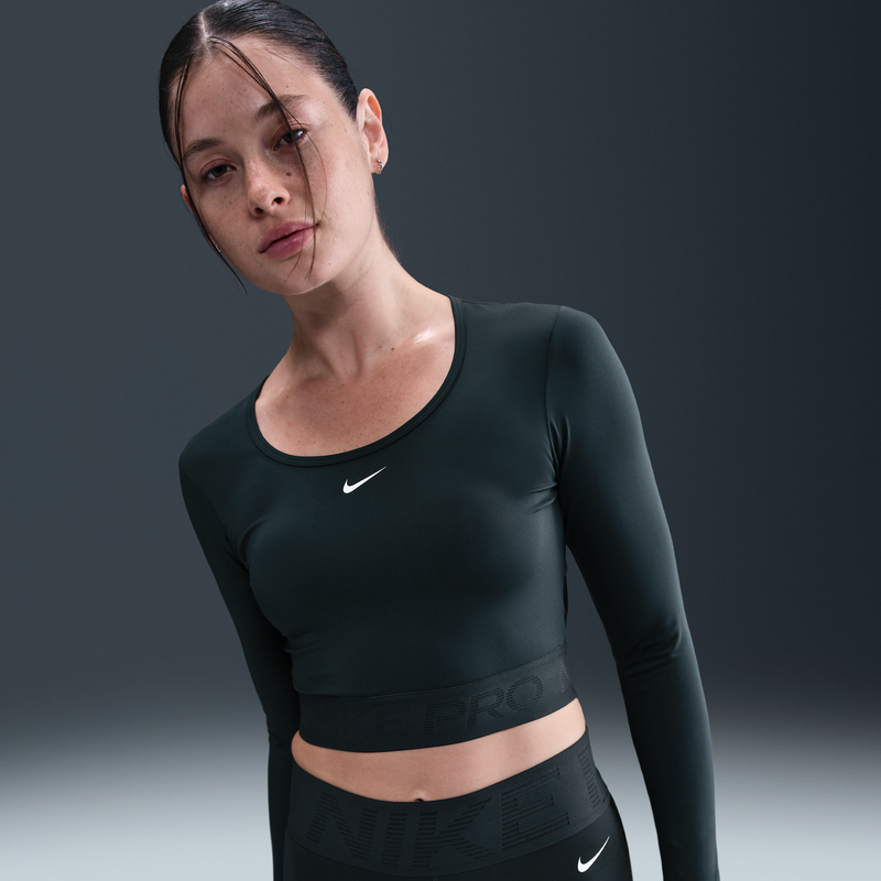 Playera de manga larga Dri-FIT cropped para mujer Nike Pro