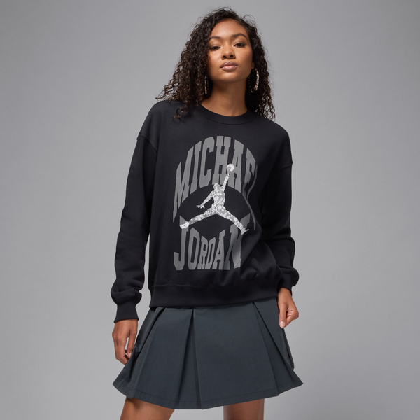 Sudadera De Cuello Redondo Para Mujer Jordan Brooklyn Fleece Negro