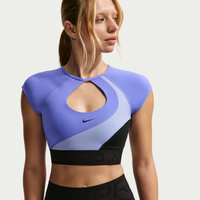 Sujetador deportivo acolchado de manga corta con sujeción media Nike Pro Sculpt para mujer Negro