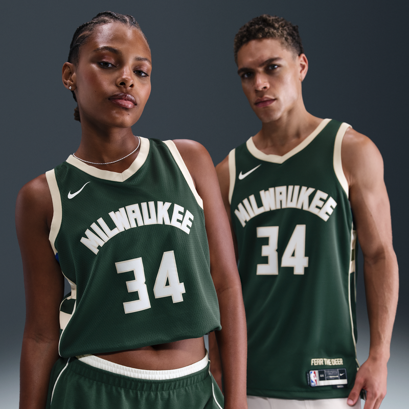 Jersey Nike Dri-Fit De La Nba Swingman Para Hombre Milwaukee Bucks Icon Edition Verde