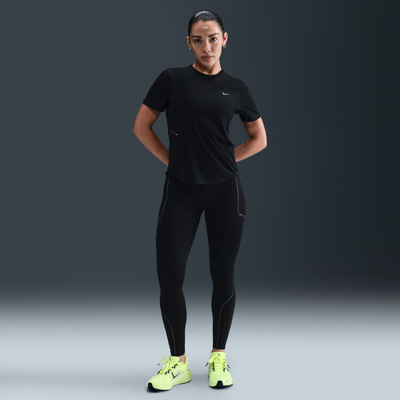 Leggings de correr de tiro alto de 7/8 con bolsillos y detalles reflejantes para mujer Nike Swift Negro