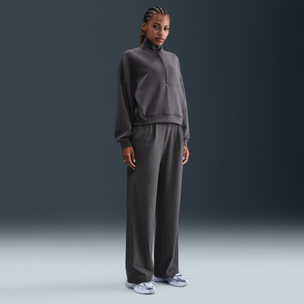 Pants Dri-Fit De Tiro Alto De Pierna Holgada Y Amplia Para Mujer Nike 24.7 Perfectstretch Gris