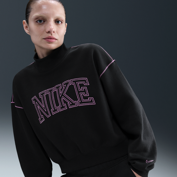 Sudadera De Cuello Alto De Tejido Fleece Para Mujer Nike Sportswear Phoenix Negro