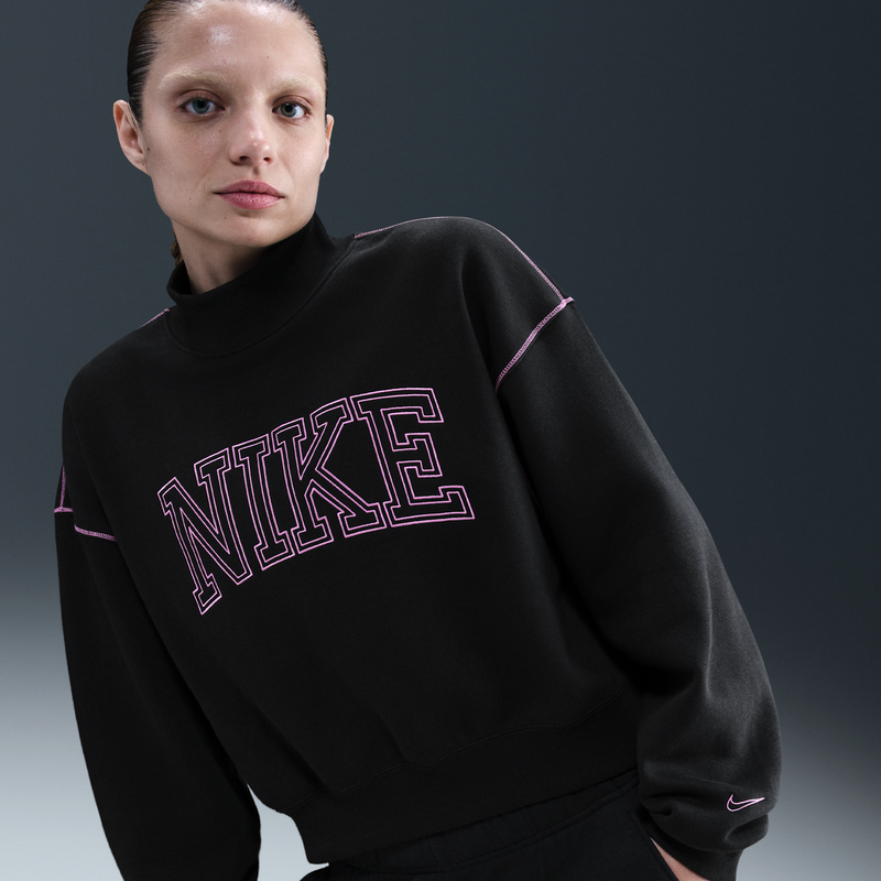 Sudadera De Cuello Alto De Tejido Fleece Para Mujer Nike Sportswear Phoenix Negro