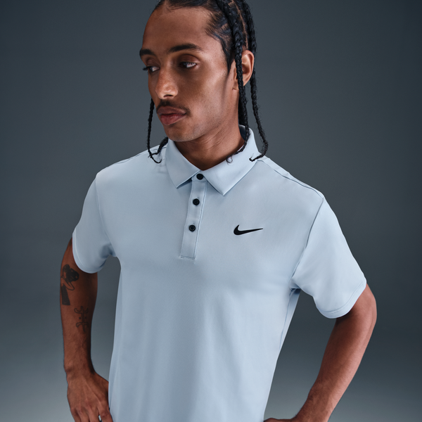 Polo De Golf Dri-Fit De Un Solo Color Para Hombre Nike Tour Azul