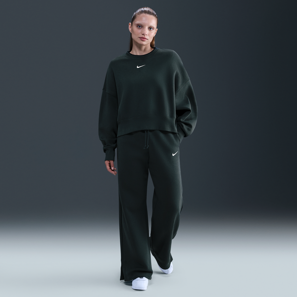 Pants De Tiro Alto De Pierna Amplia Para Mujer Nike Sportswear Phoenix Fleece Verde