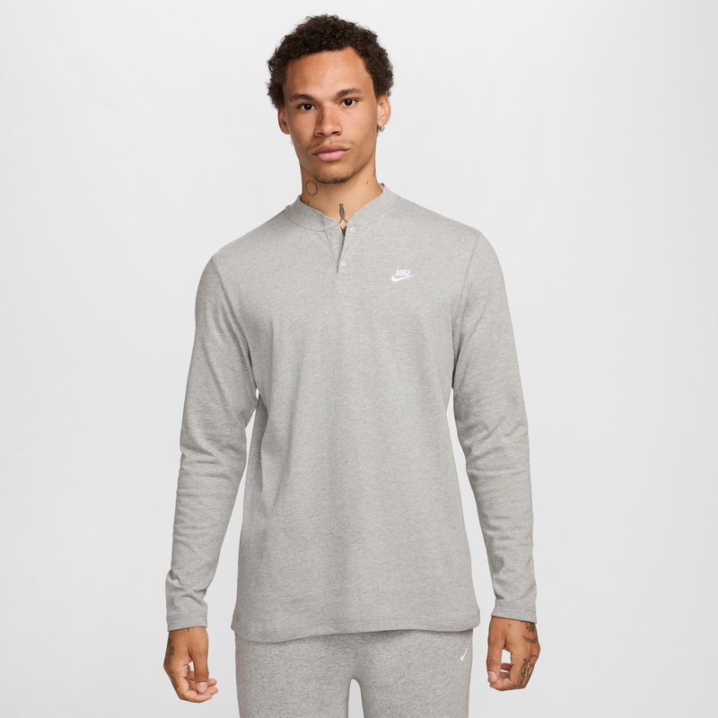 Henley De Manga Larga Para Hombre Nike Club Gris