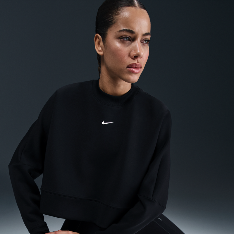 Playera Dri-Fit Cropped Oversized De Cuello Redondo Para Mujer Nike Prima Negro