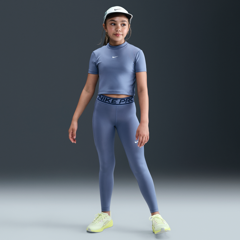 Leggings de tiro medio para niña Nike Pro Azul
