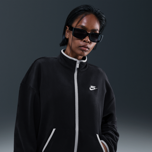 Chamarra Deportiva Cómoda Y Holgada De Cierre Completo Para Mujer Nike Sportswear Club Fleece Negro