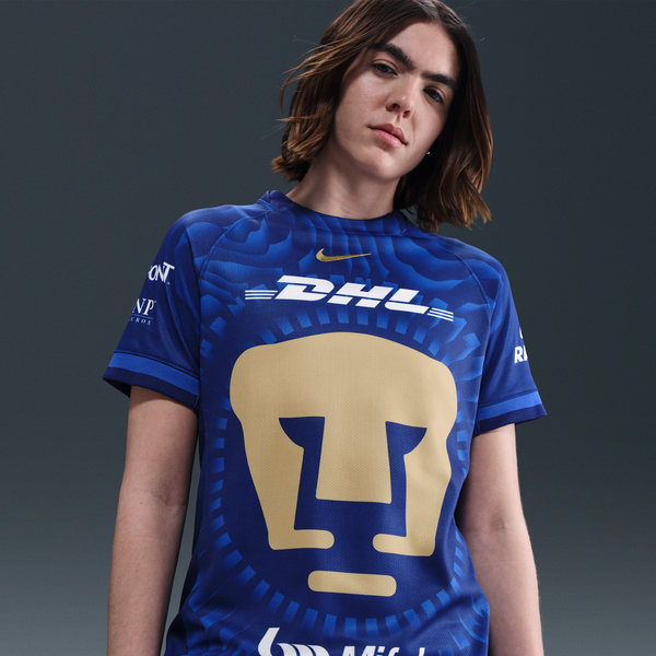 Jersey De Fútbol Nike Dri-Fit Replica De Los Pumas Unam Visitante 2025/26 Stadium Para Mujer Azul
