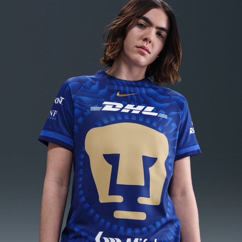 Jersey De Fútbol Nike Dri-Fit Replica De Los Pumas Unam Visitante 2025/26 Stadium Para Mujer Azul