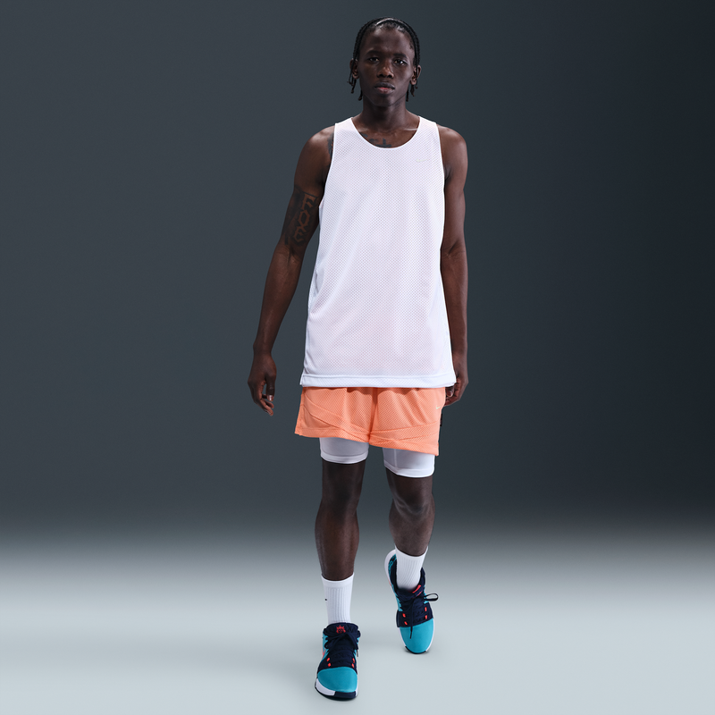 Nike Icon Shorts De Básquetbol Dri-Fit De 10 Cm 2 En 1 Para Hombre Naranja