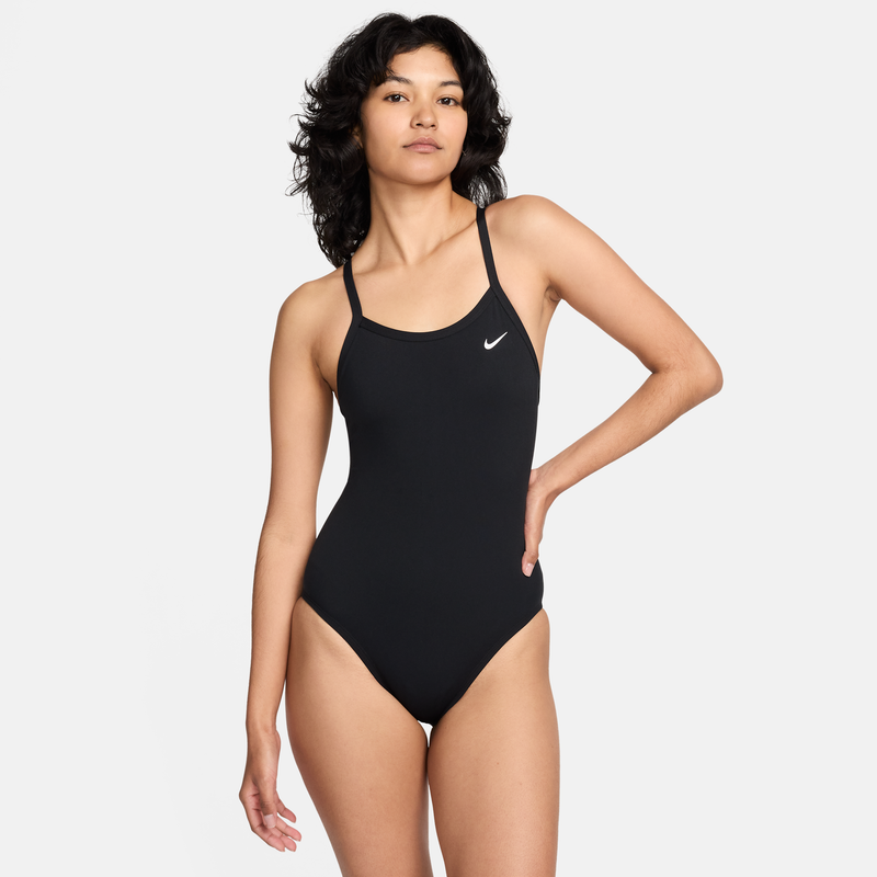 Traje de baño de una pieza con espalda deportiva para mujer Nike HydraStrong Negro