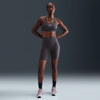 Shorts de ciclismo de tiro alto de 20 cm sin costura frontal para mujer Nike Universa Gris