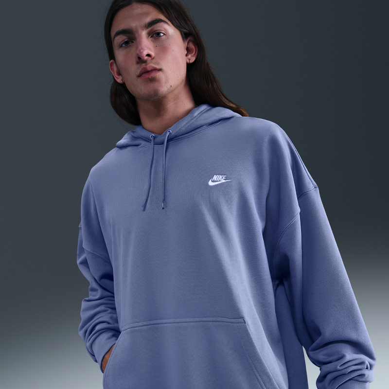 Sudadera con gorro sin cierre de French Terry oversized para hombre Nike Club Fleece Azul