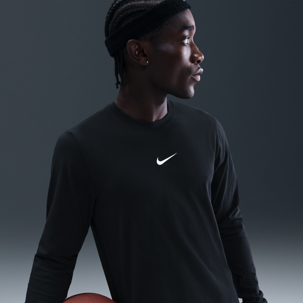 Playera De Básquetbol De Manga Larga Para Hombre Nike Negro