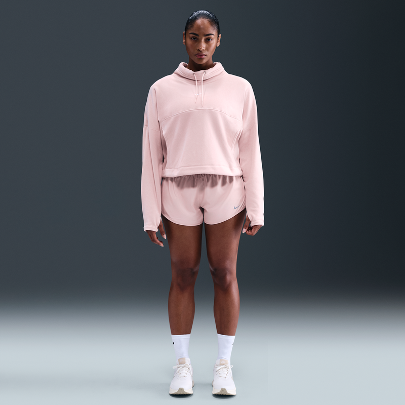 Shorts Dri-FIT 2 en 1 de tiro medio de 8 cm para mujer Nike One Rosa