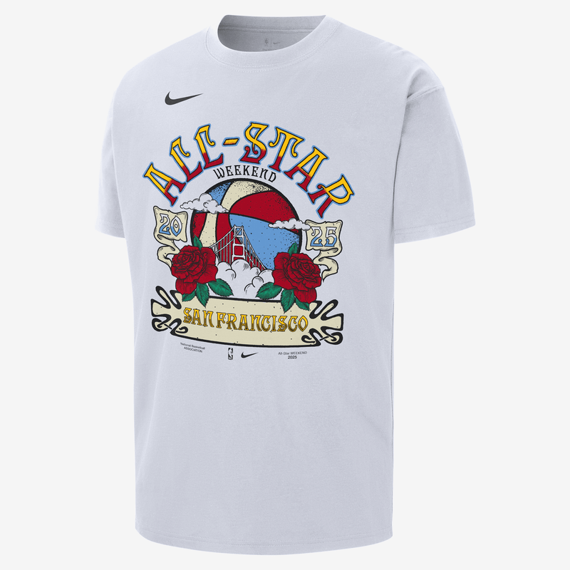 Playera Nike de la NBA Max90 para hombre 2025 All-Star Weekend Blanco